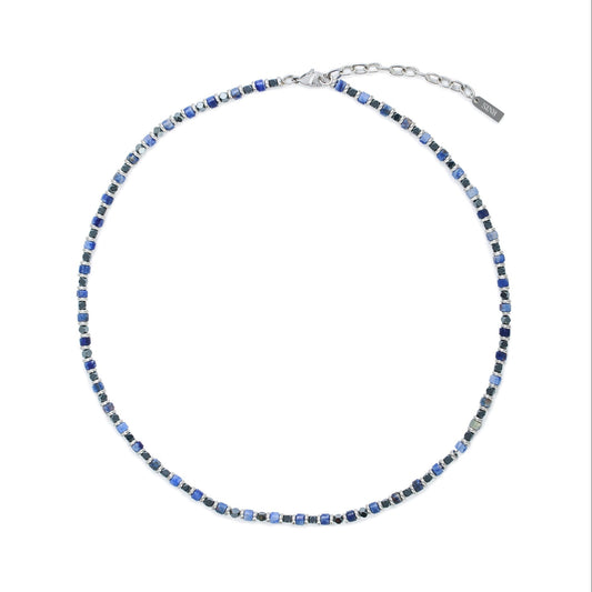 Slim Blue Tiger Eye Necklace