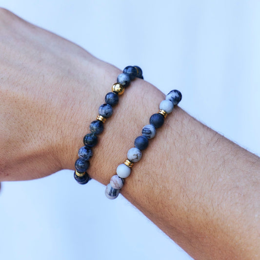 Black Labradorite Beaded Bracelet