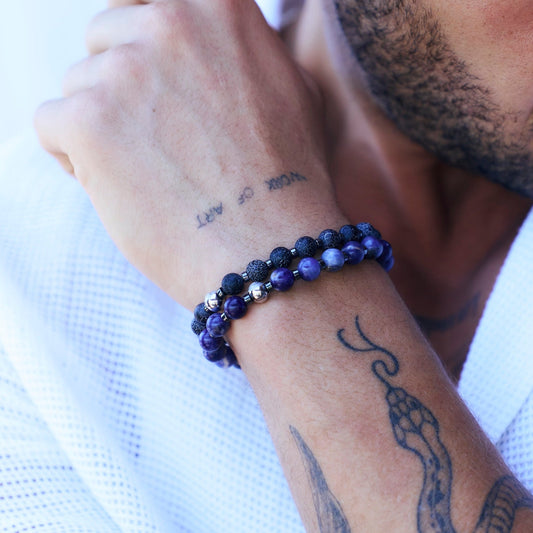 Weathered Agate Beaded Bracelet