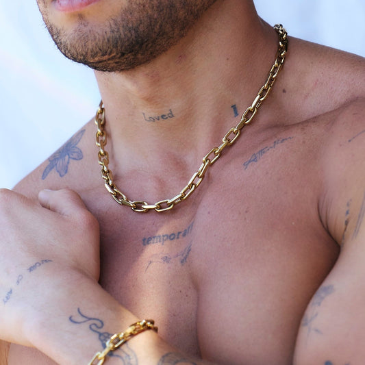 Large Link Necklace Gold